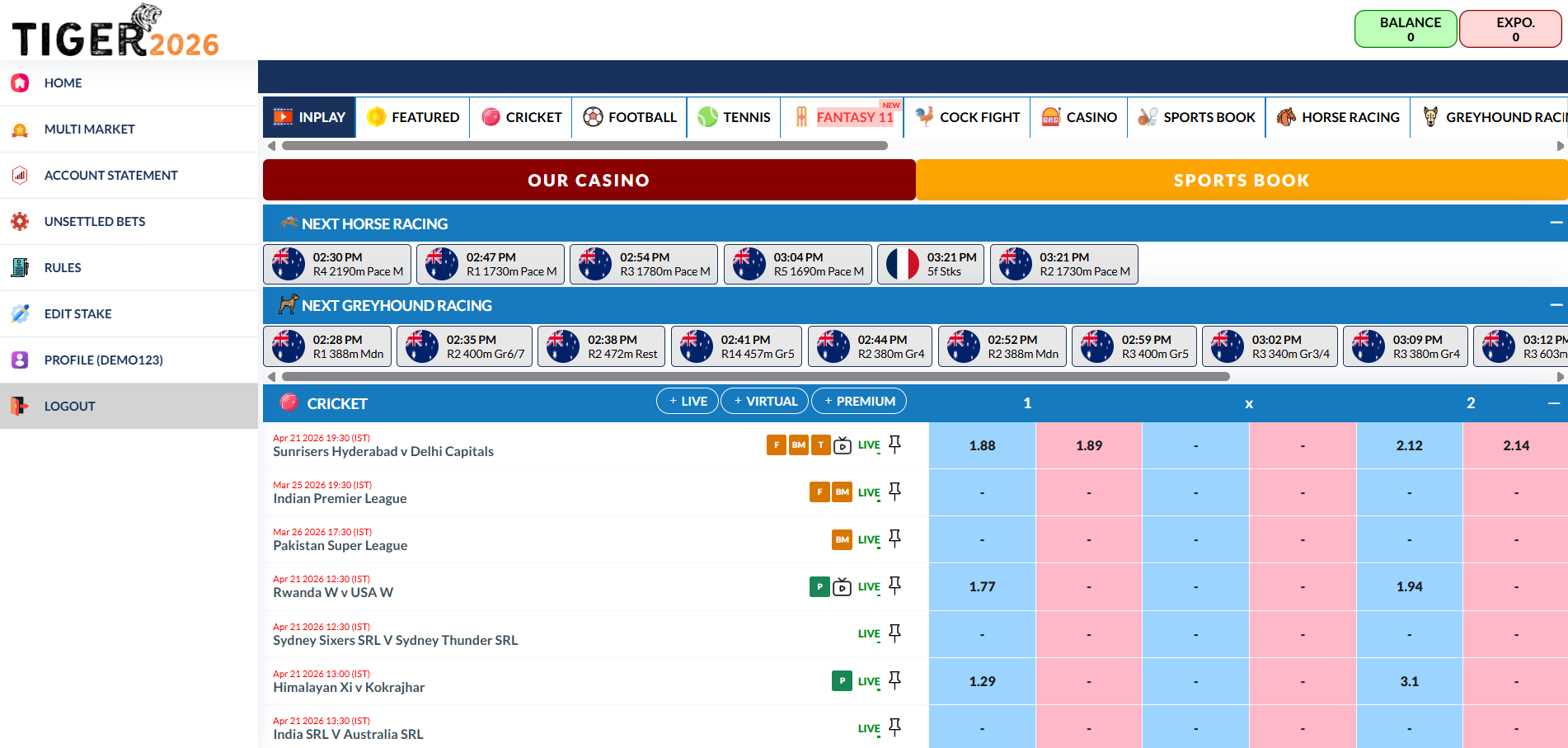 Tiger2026 - King's Betting Exchange India